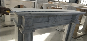 High Quality White Color Carrara Marble Fireplace