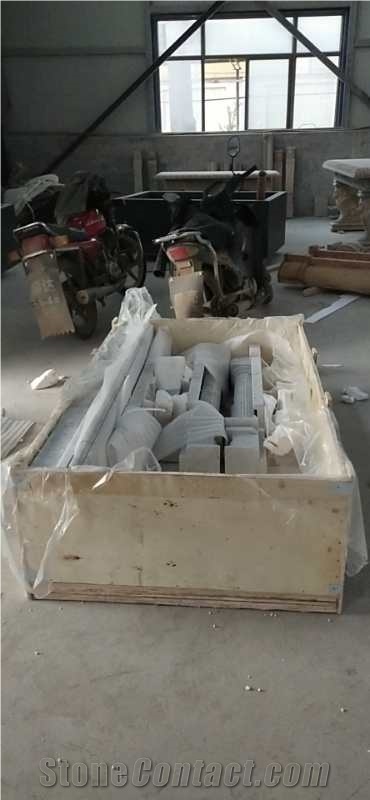 High Quality White Color Carrara Marble Fireplace