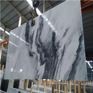 Laizhou White Cloudy and Light Grey Marble Tile