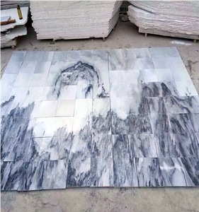 Laizhou White Cloudy and Light Grey Marble Tile