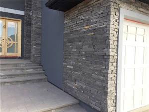 Monsoon Quartzite Black Stone Veneer, Wall Panels, Cultured Stone