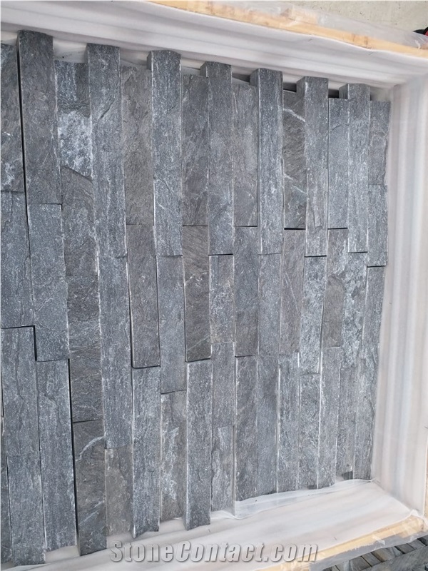 Monsoon Quartzite Black Stone Veneer, Wall Panels, Cultured Stone