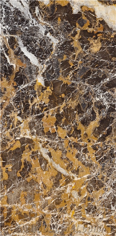 Black & Gold Marble Tile Slab