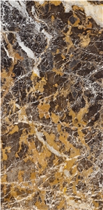 Black & Gold Marble Tile Slab