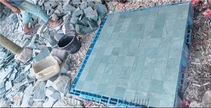 Green Sukabumi Stone Pool Tiles