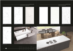 Florence Carrara and White Engineered Quartz Slabs