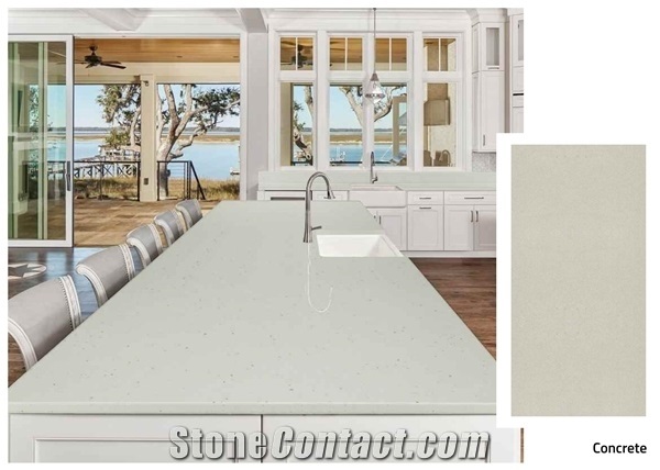 Florence Concrete Engineered Quartz Kitchen Island Top