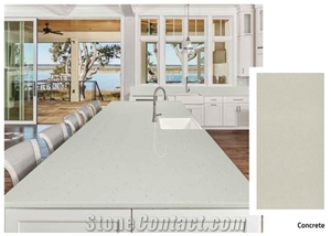 Florence Concrete Engineered Quartz Kitchen Island Top
