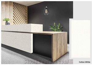 Florence Cotton White Engineered Quartz Reception Counter, Commercial Counters Florence Cotton White Engineered Quartz Reception Counter, Commercial Counters