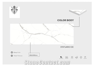 Florence Full Body 800x2400 White Ceramic Slab Tile 15 mm