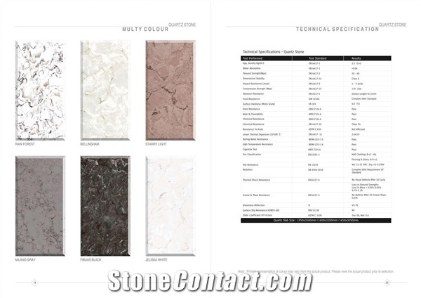 Florence Multy Color Engineered Quartz Slab