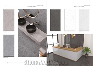 Florence Rocker and Mocca Engineered Quartz Slabs