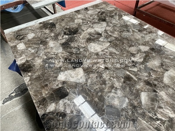 Cristallo Gray Quartz Dark Grey Semi-Precious Stone