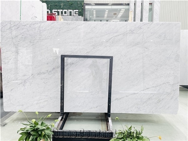 Carrara White Stone Double Basin Vanity Top with White Basin