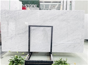Carrara White Stone Double Basin Vanity Top with White Basin