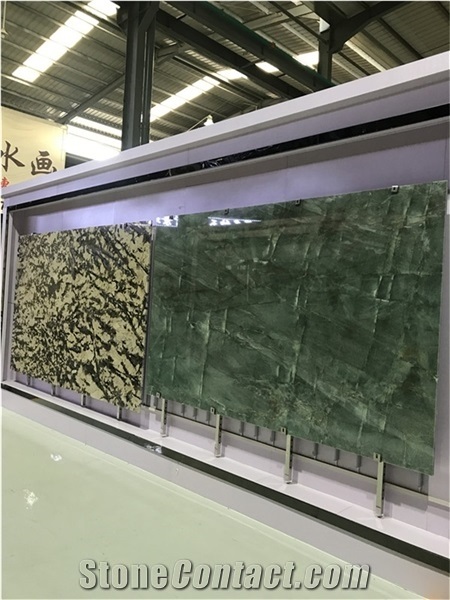Green Natural Quartzite with Red Vein