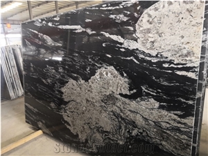 Mist Black Via Lactea Granite Slab for Kitchen Bathroom Tile