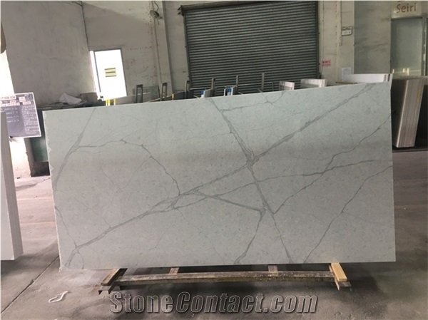 Prefabricated Home White Quartz Kitchen Countertop