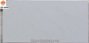 White Carrara Quartz Stone slabs for kitchen and bath