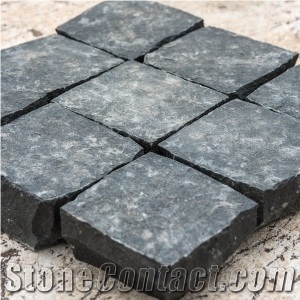 Black Basalt Sawn-Split Cube Stone, Cobble Stone, Pavers