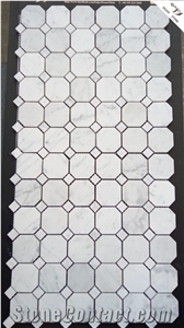 Carrara White Pebble Mosaic Bathroom Floor Tiles