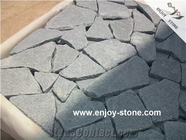 Flamed,G612 Olive Green,Granite,Flagstone,Crazy Pavers