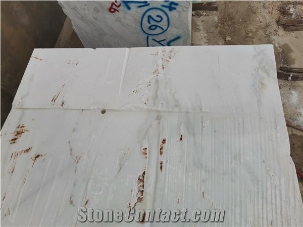 Bianco Oro Marble Block Calacatta White