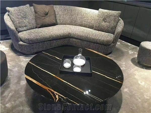 Port Laurent Black Marble Table Top Luxury Natural Stone