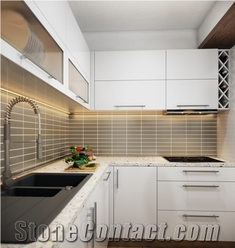 Smoke, Essentials 8x2, Matte (Field Glass Tile) Glass Mosaic