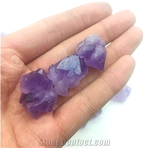 Amethyst Flower Crystal Rough Healing Quartz Stone Pendant