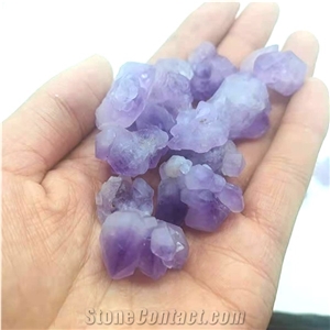 Amethyst Flower Crystal Rough Healing Quartz Stone Pendant