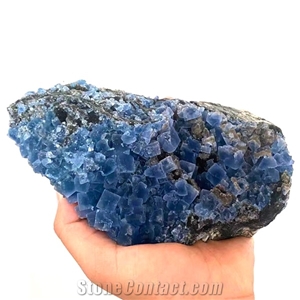 Blue Fluorite Crystal Rough Cluster Mineral Healing Decor