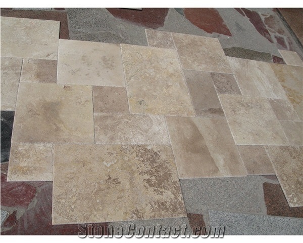 Coffee Travertine French Pattern Tiles,Versailles Pattern