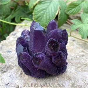 Purple Ghost Quartz Cluster Amethyst Crystal Home Decoration