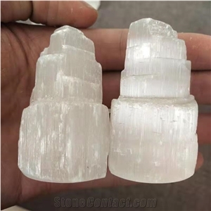 Selenite Crystal Wand Lamps Gypsum Tower Lamp for Decoration