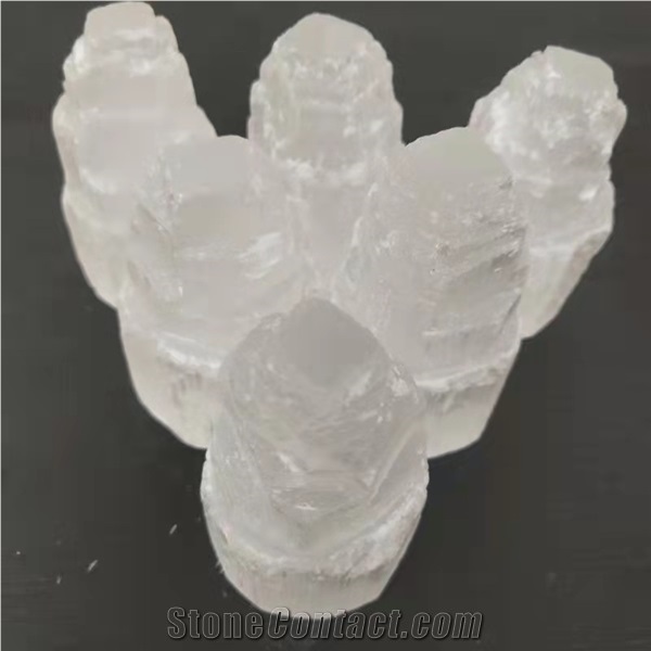 Selenite Crystal Wand Lamps Gypsum Tower Lamp for Decoration