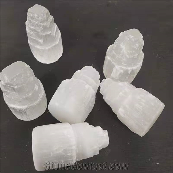 Selenite Crystal Wand Lamps Gypsum Tower Lamp for Decoration