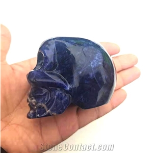 Sodalite Crystal Skulls Blue Stone for Healing Decoration
