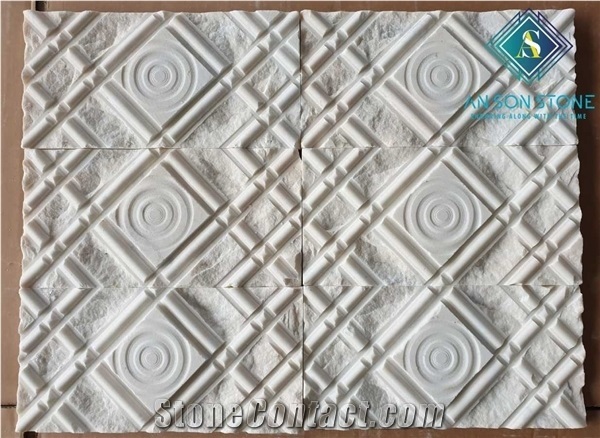 New Design Wall Panel - Semi White Marble