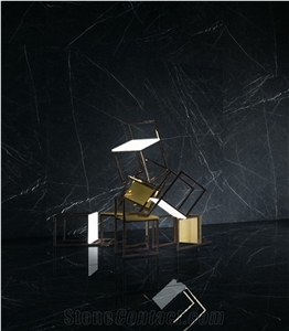Large Format Black Marble Stone Decoration Floor Wall Tile