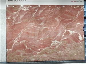 Large Format Red Marble Sintered Stone Polished Decoration Background Wall