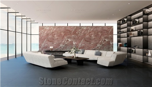 Large Format Red Marble Sintered Stone Polished Decoration Background Wall