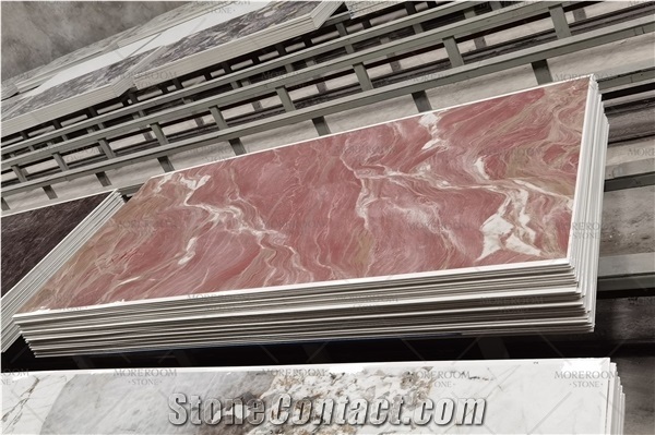Large Format Red Marble Sintered Stone Polished Decoration Background Wall