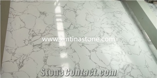 3d Artificial Stone Calacatta White Polished Slabs
