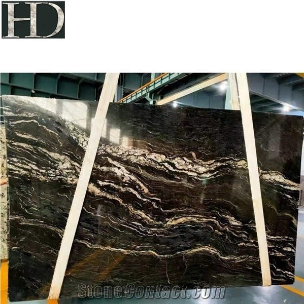 Everest Black Marble with White Veins