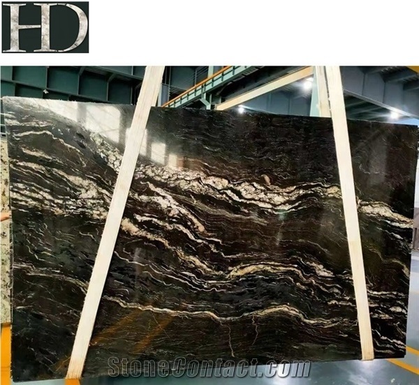 Everest Black Marble with White Veins