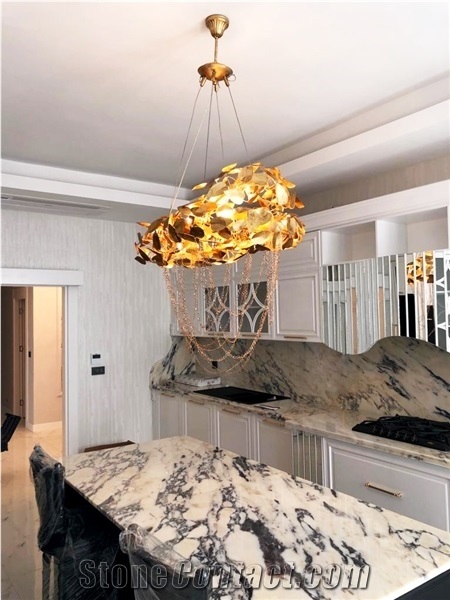 Afyon Flower Marble-Turkish Flower Marble Kitchen Countertop, Island Top