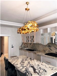 Afyon Flower Marble-Turkish Flower Marble Kitchen Countertop, Island Top
