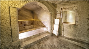 Burdur Beige Botanica Marble Bathroom Design, Shower Design