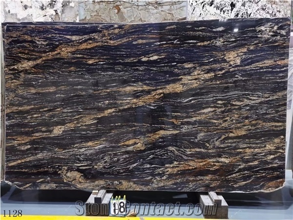 Fusion Night Dark Black Quartzite Slab in China Market